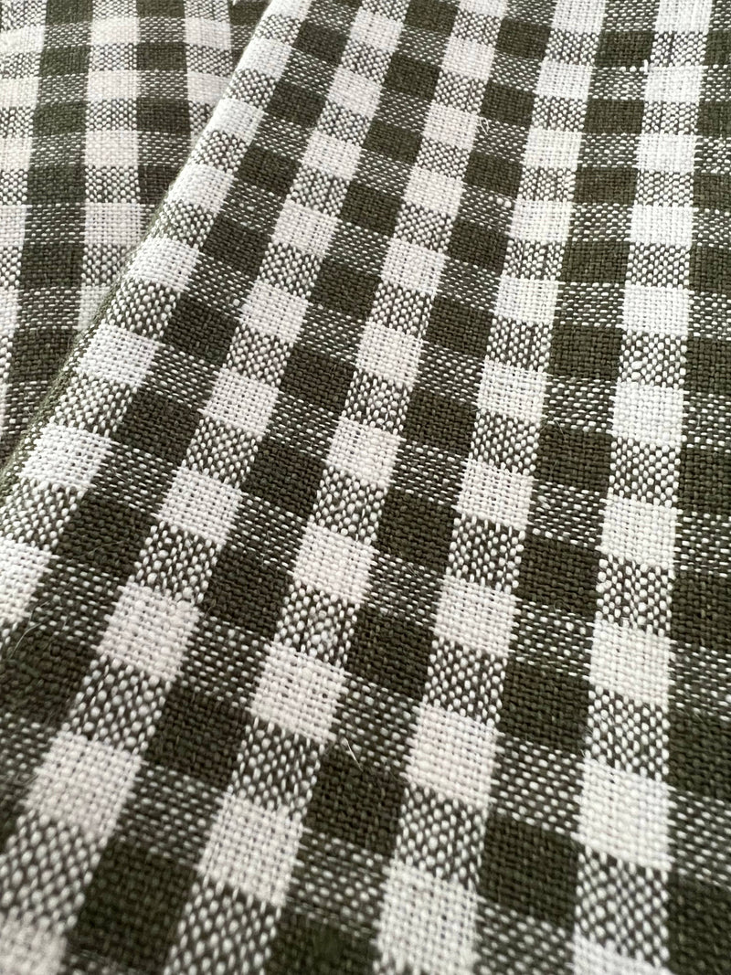 Tea Towel | Mini Gingham Check in Olive Green