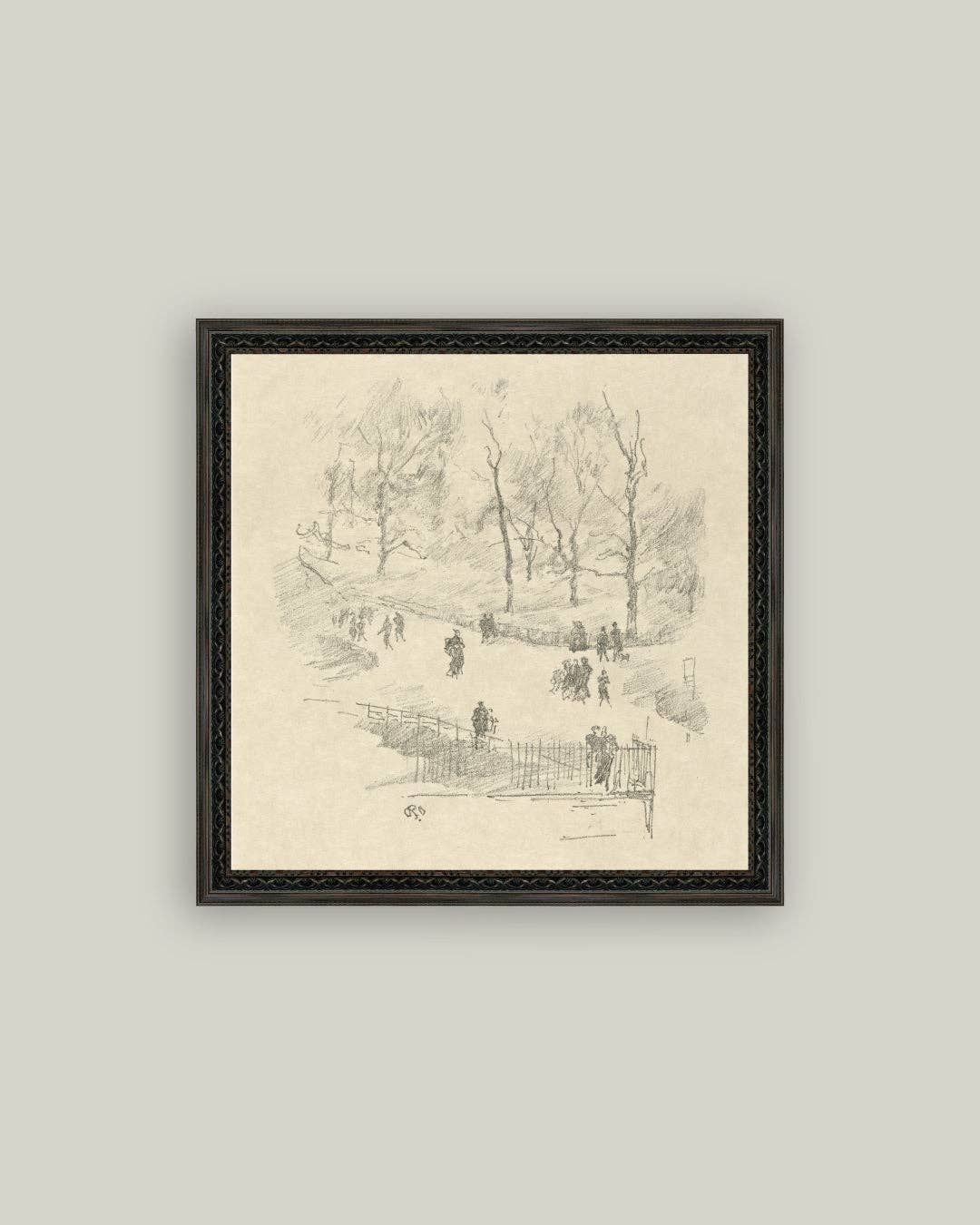 Kensington Gardens in Winter Framed Antique Art - IDYLL MANOR