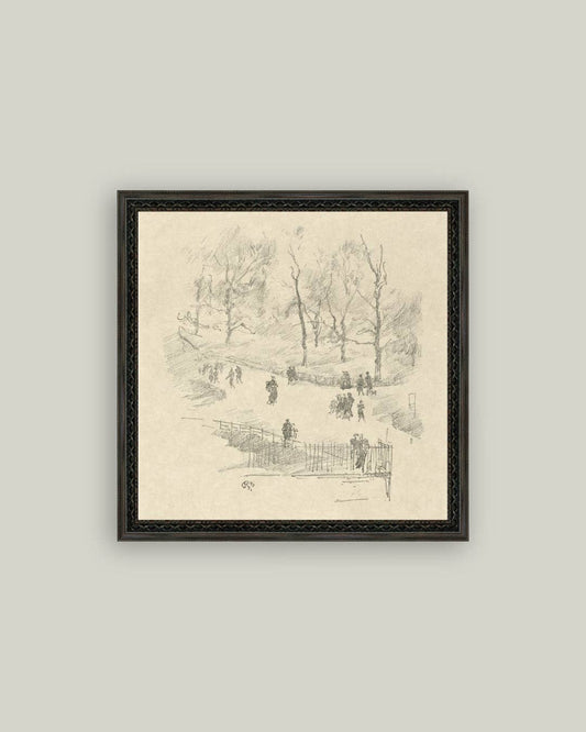 Kensington Gardens in Winter Framed Antique Art - IDYLL MANOR