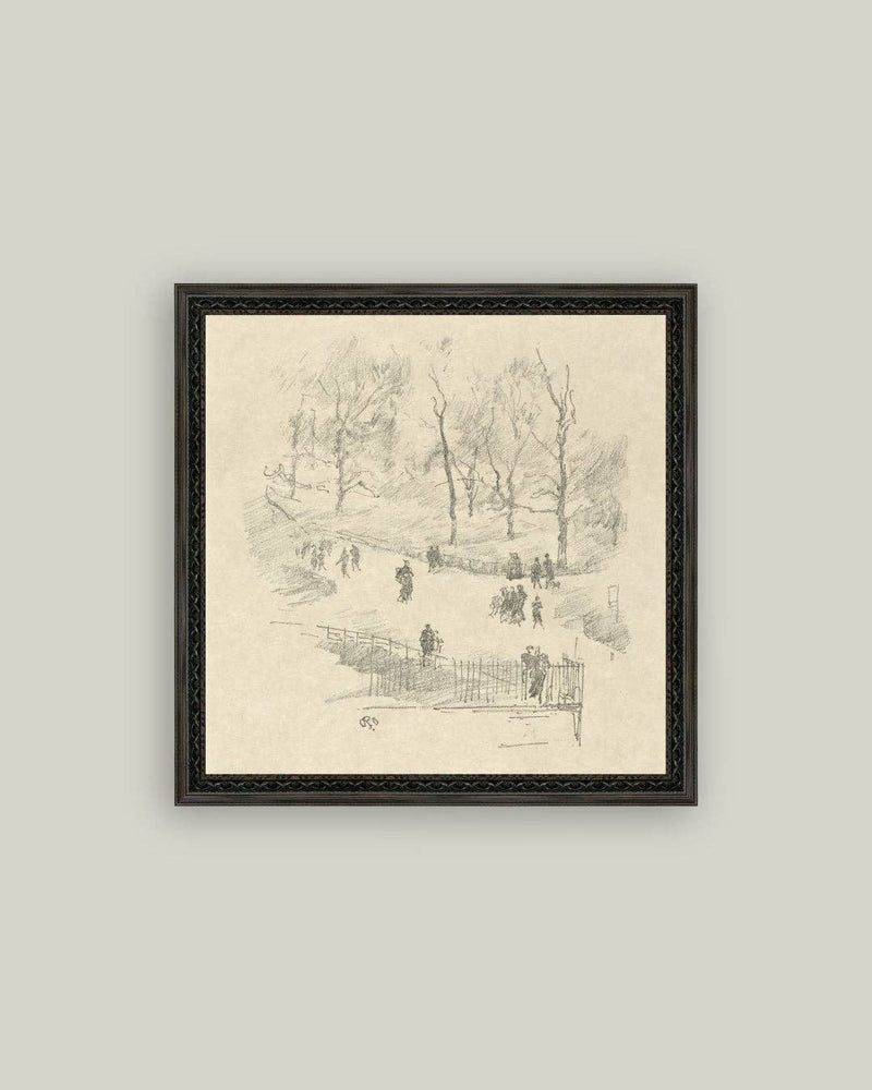 Kensington Gardens in Winter Framed Antique Art - IDYLL MANOR
