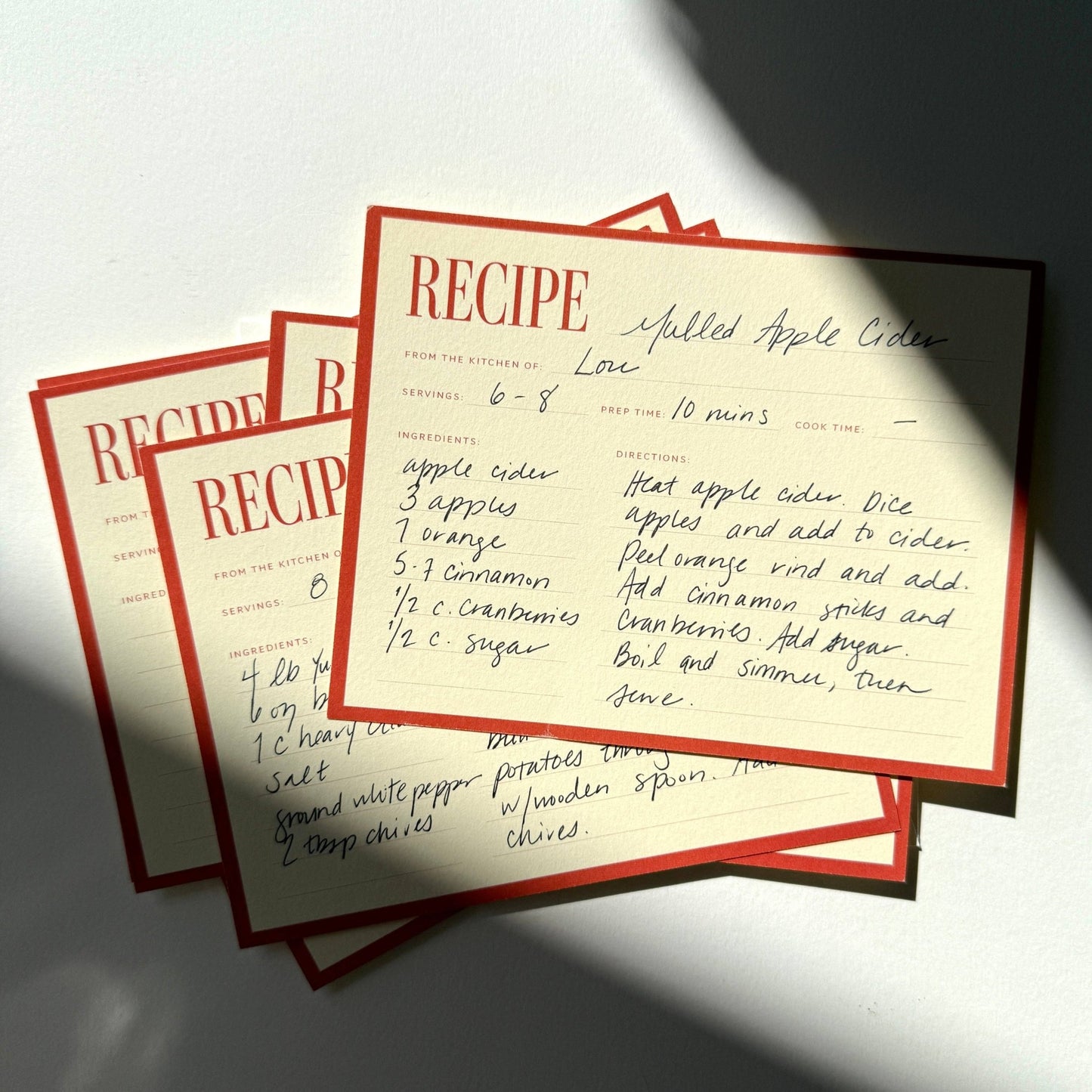 Recipe Card No. 02 | Set of 12 - IDYLL MANOR