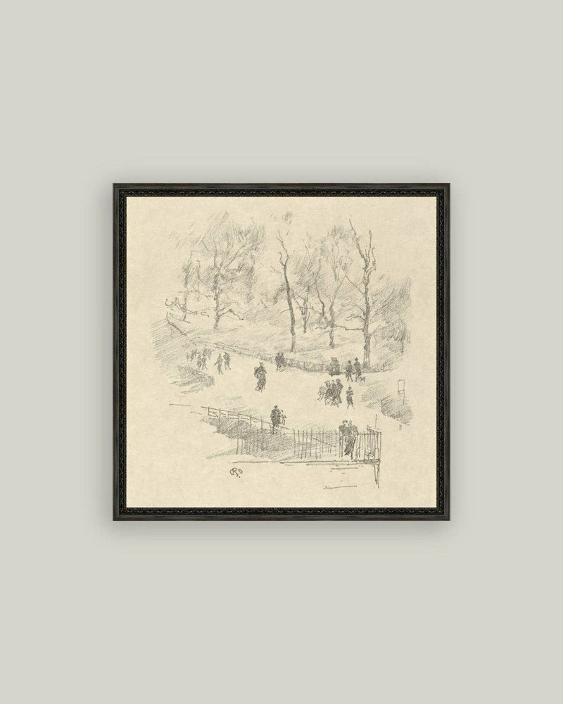 Kensington Gardens in Winter Framed Antique Art - IDYLL MANOR