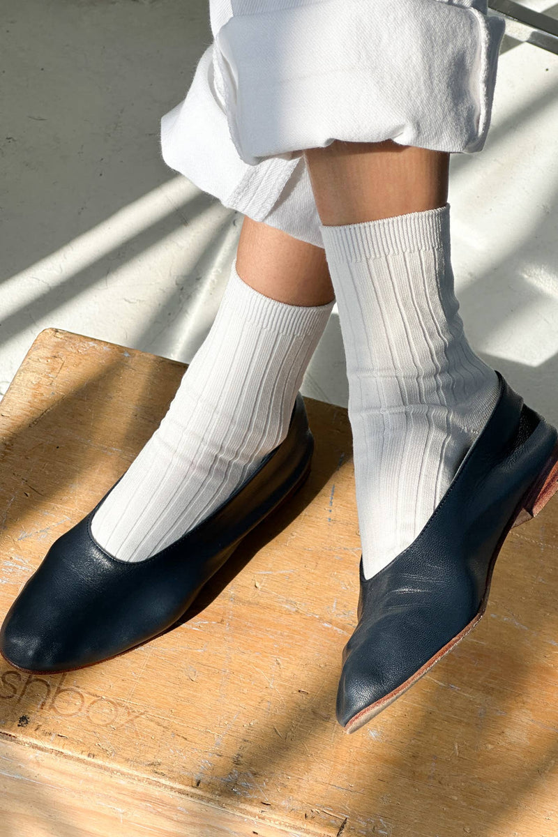 Her Socks - Mercerized Combed Cotton Rib: Kelly Green - IDYLL MANOR