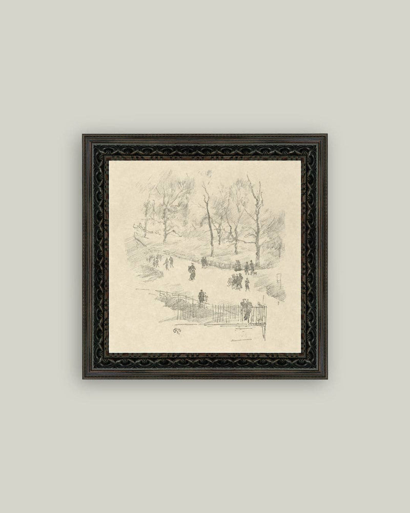 Kensington Gardens in Winter Framed Antique Art - IDYLL MANOR