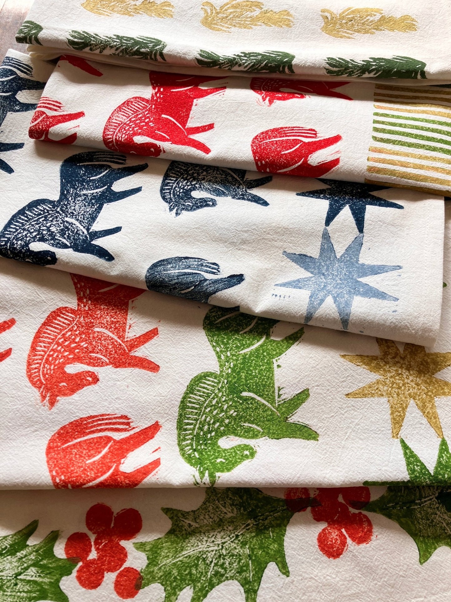 Holiday Tea Towel Block Printing Class - IDYLL MANOR