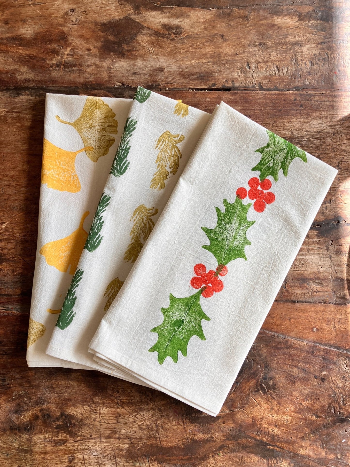Holiday Tea Towel Block Printing Class - IDYLL MANOR