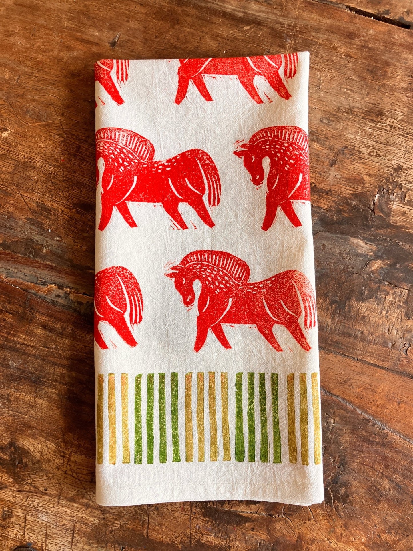 Holiday Tea Towel Block Printing Class - IDYLL MANOR