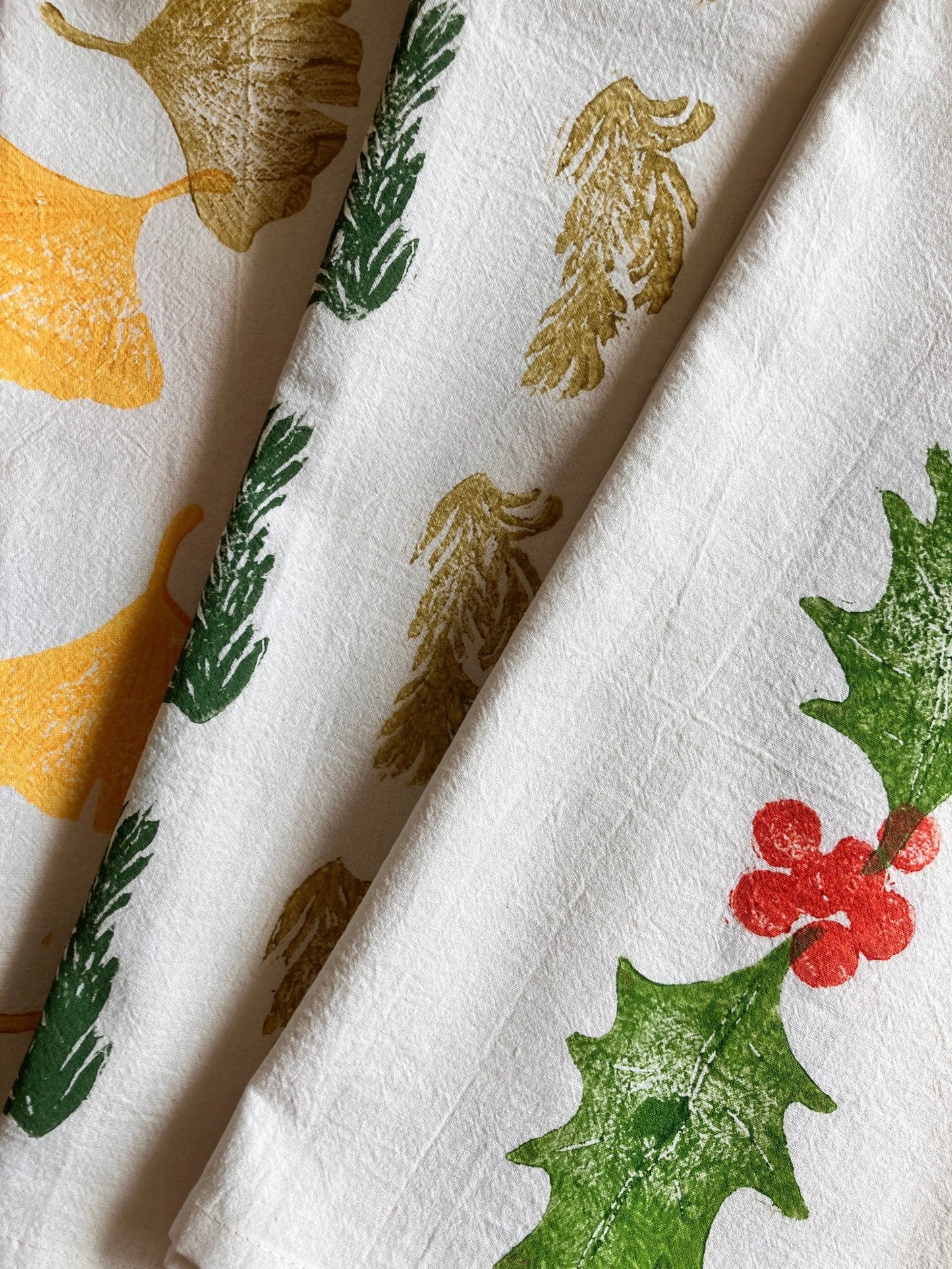 Holiday Tea Towel Block Printing Class - IDYLL MANOR