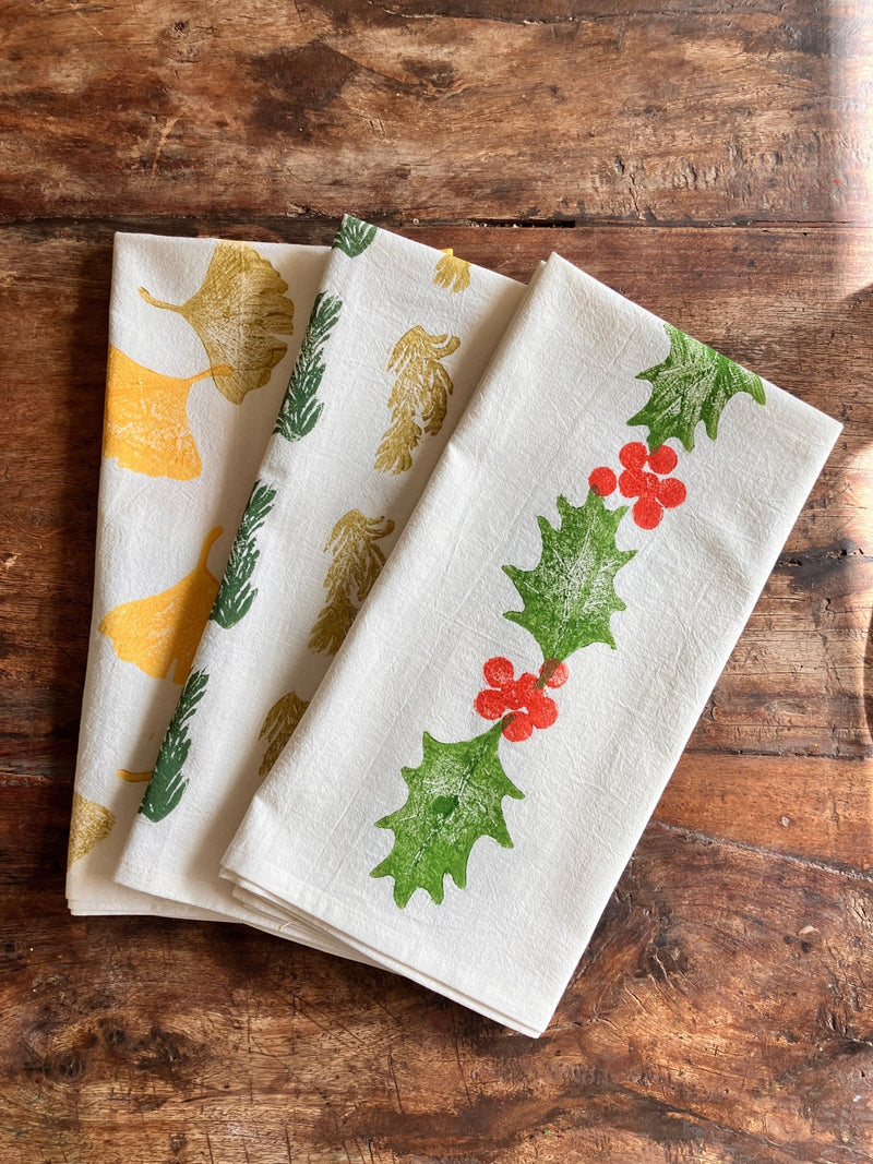 Holiday Tea Towel Block Printing Class - IDYLL MANOR