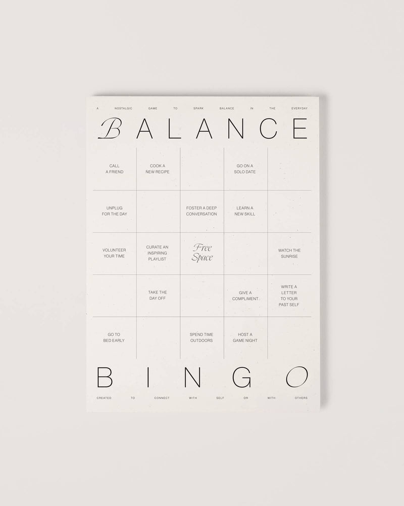 Balance Bingo Pad - IDYLL MANOR